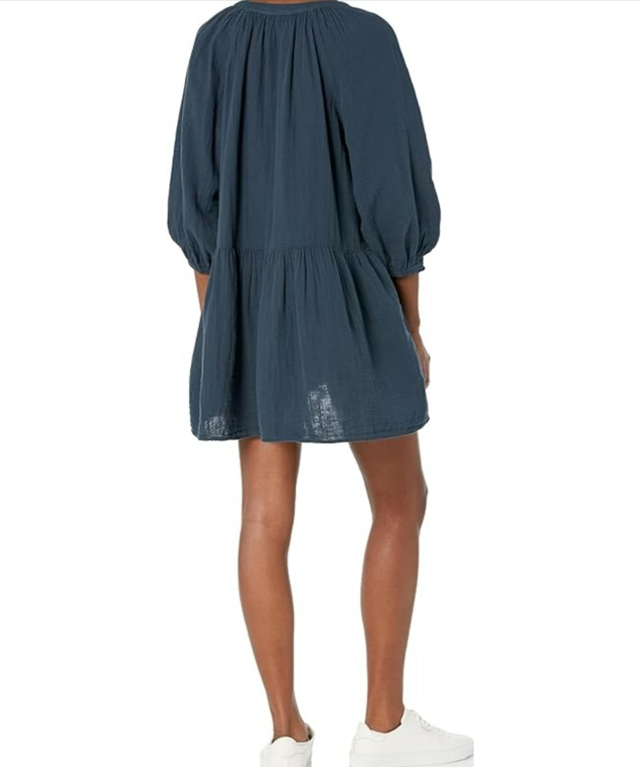 Velvet Nica Cotton Gauze V-Neck Dress in Snorkel