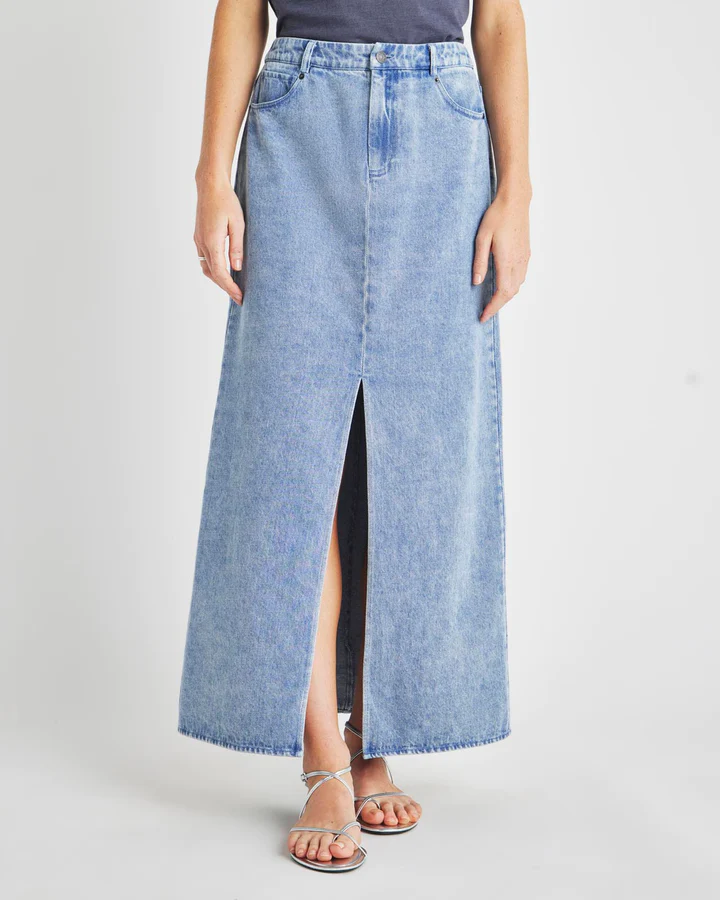 Splendid Rhiannon Denim Maxi Skirt in Indigo