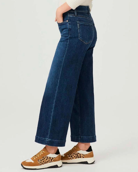 Paige Anessa wide leg crop stretch jean in Foreign Film