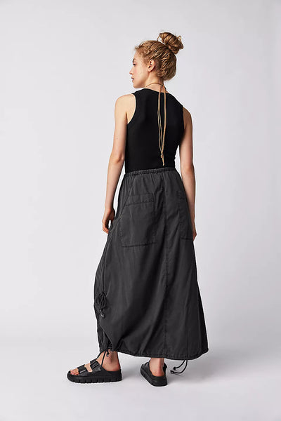 Free People Picture Perfect Parachute Skirt in Black