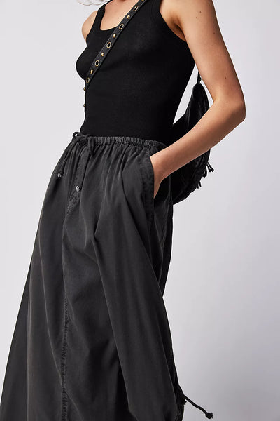 Free People Picture Perfect Parachute Skirt in Black