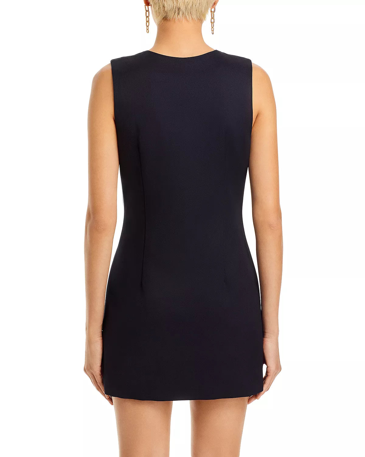 FRAME Button Front Sleeveless Dress in Navy