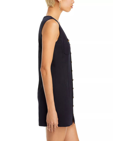 FRAME Button Front Sleeveless Dress in Navy