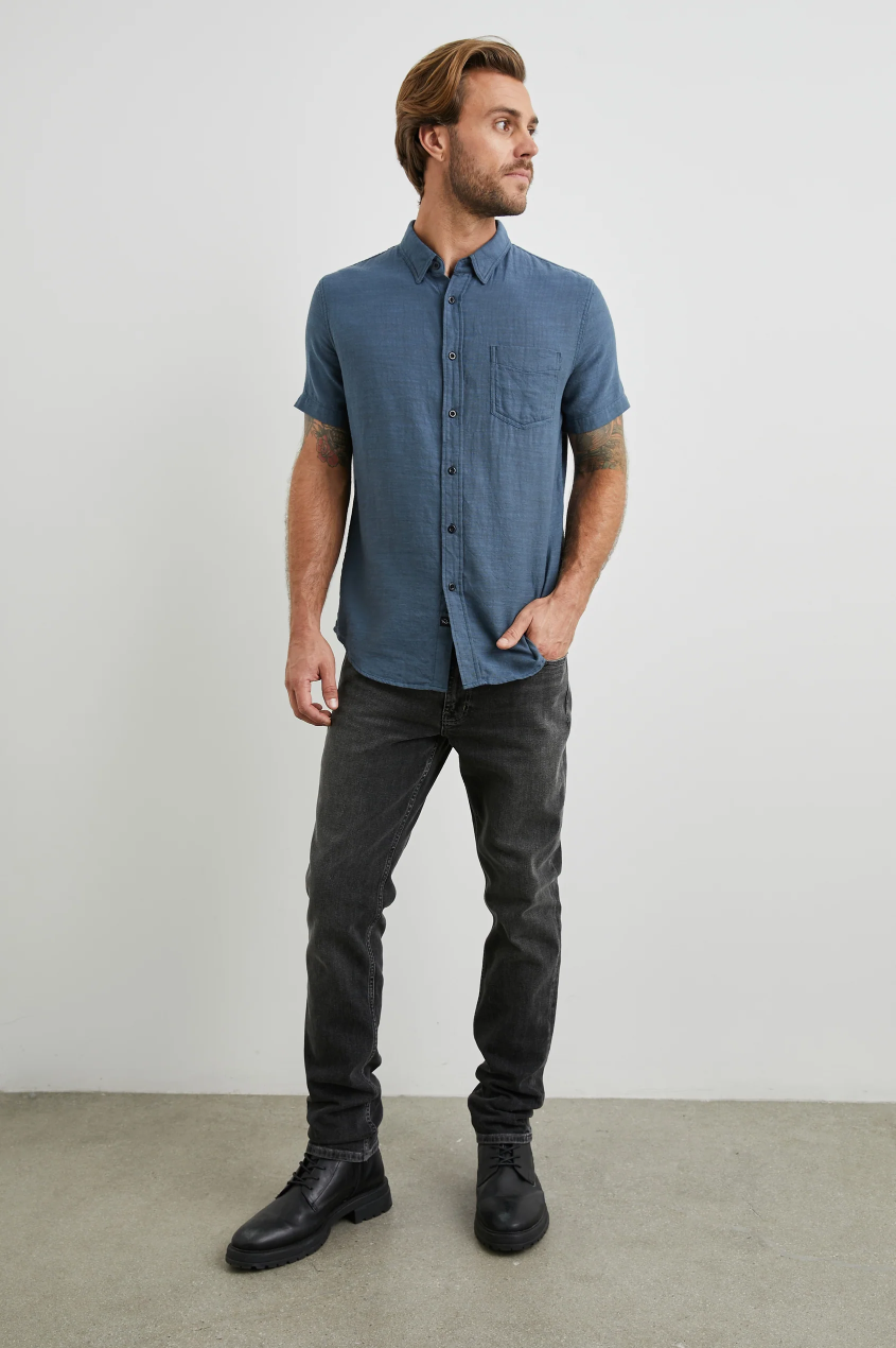 Rails Men's Fairfax S/S Shirt - Sea Blue
