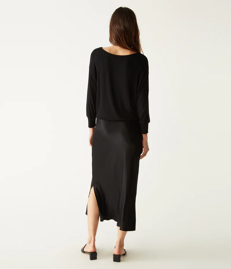 michael stars Nadia Two In One 3/4 Sleeve Dress in black