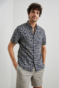 Rails Men's Carson S/S Shirt - Palm Americano Navy