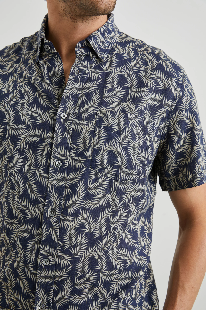 Rails Men's Carson S/S Shirt - Palm Americano Navy