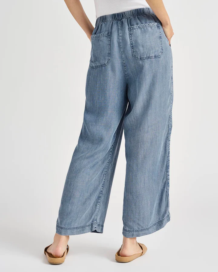 Splendid Angie Lyocell Linen Crop Denim Pant Indigo
