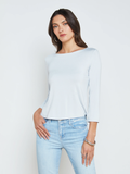 L'AGENCE Lexa Boatneck Shirt in Parisian Blue