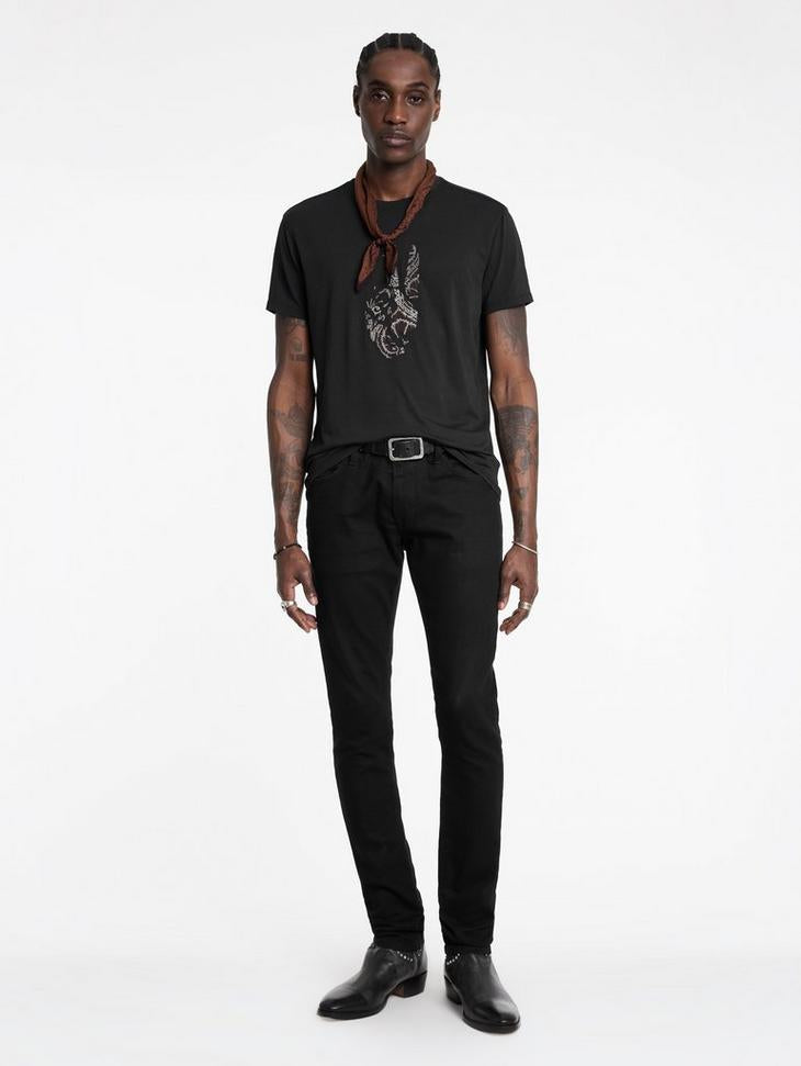 John Varvatos PEACE EMBROIDERY Tee - Black