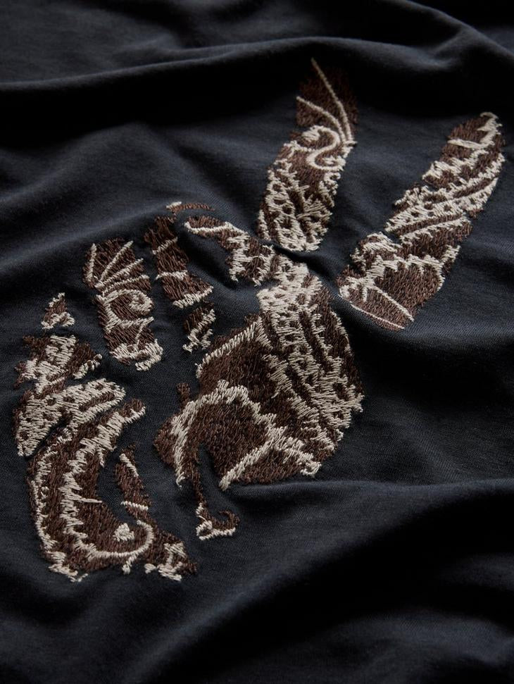 John Varvatos PEACE EMBROIDERY Tee - Black