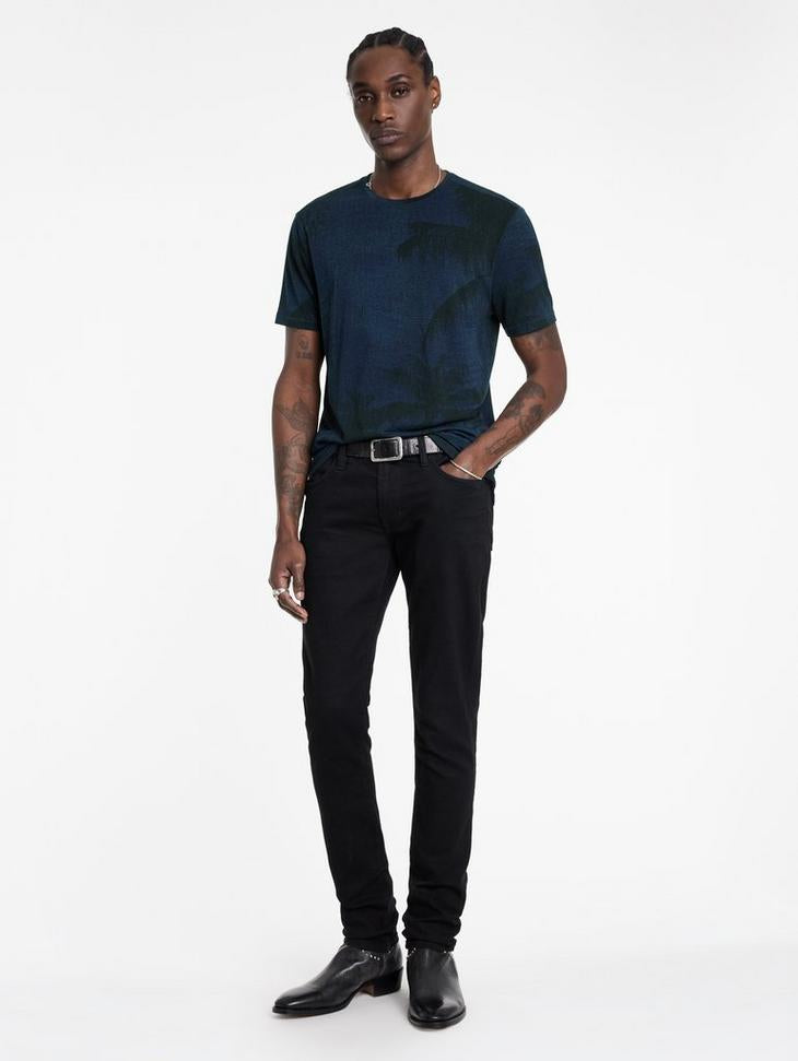 John Varvatos GOBI SS Palm Burnout Crew - Navy