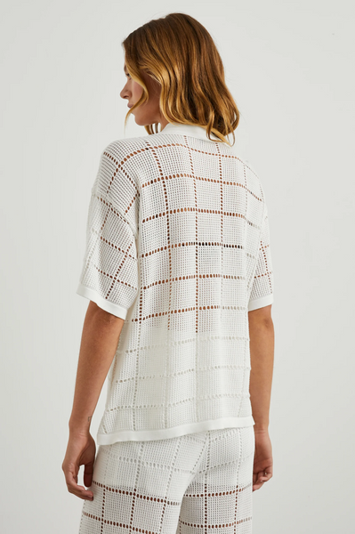 Rails Clemente Short Sleeve shirt in white tonal stitch