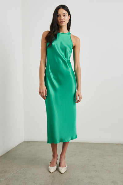 Rails Solene Satin Crepe Sleeveless Maxi Dress in Jade