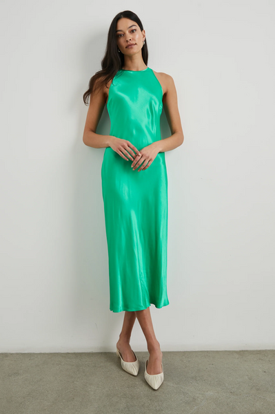 Rails Solene Satin Crepe Sleeveless Maxi Dress in Jade