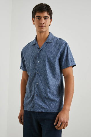 Rails Men's Atlas S/S Shirt - Deco Wave Navy