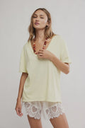 Free People Nina V Oversize Boxy tee in Lemon Water