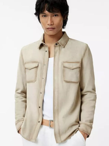 John Varvatos IZZY Leather Shirt - Twine