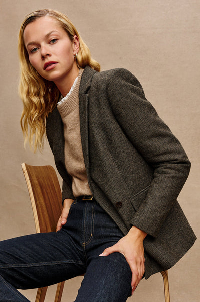 Rails Jac Blazer in Camel Black Herringbone
