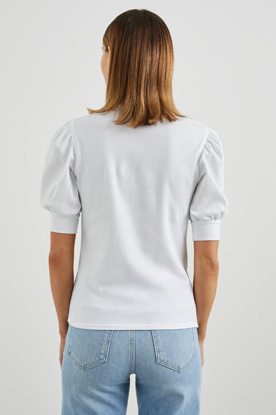 Rails Jewel Rib Short Sleeve Top in White