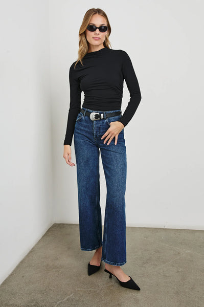 Rails Joelle Tissue Jersey Long Sleeve Top in Black
