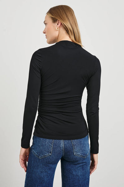 Rails Joelle Tissue Jersey Long Sleeve Top in Black