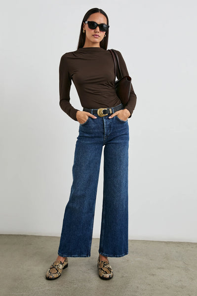 Rails Joelle Tissue Jersey Long Sleeve Top in Espresso