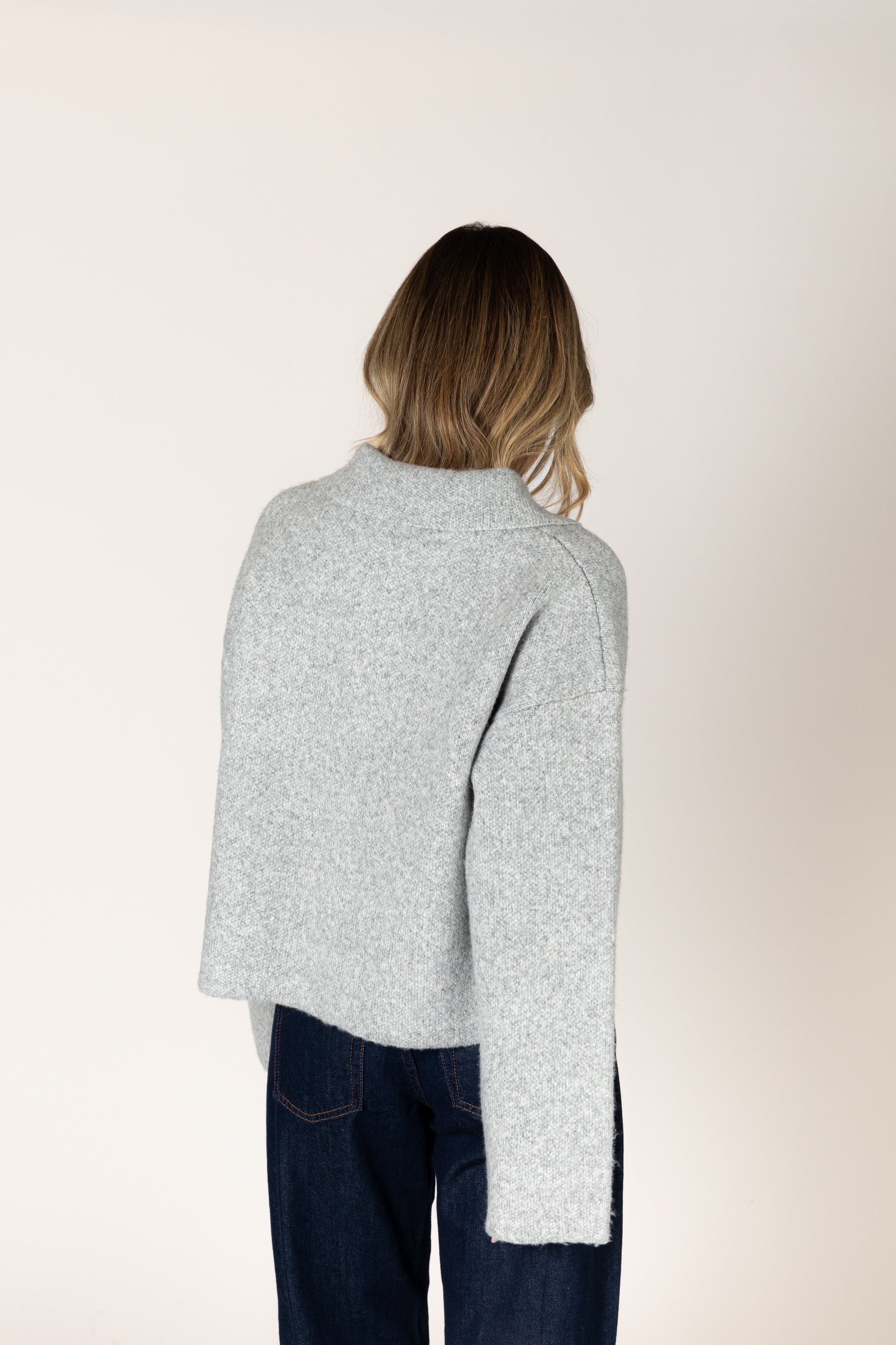 Lyla & Luxe Jonah Luxe Short Collar Coat in Drizzle