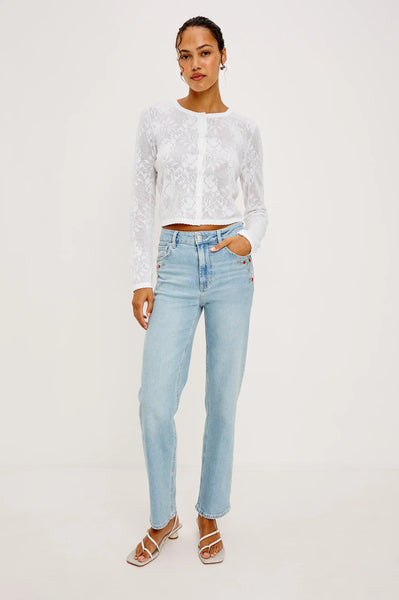 Rails July Cotton Cardigan in White