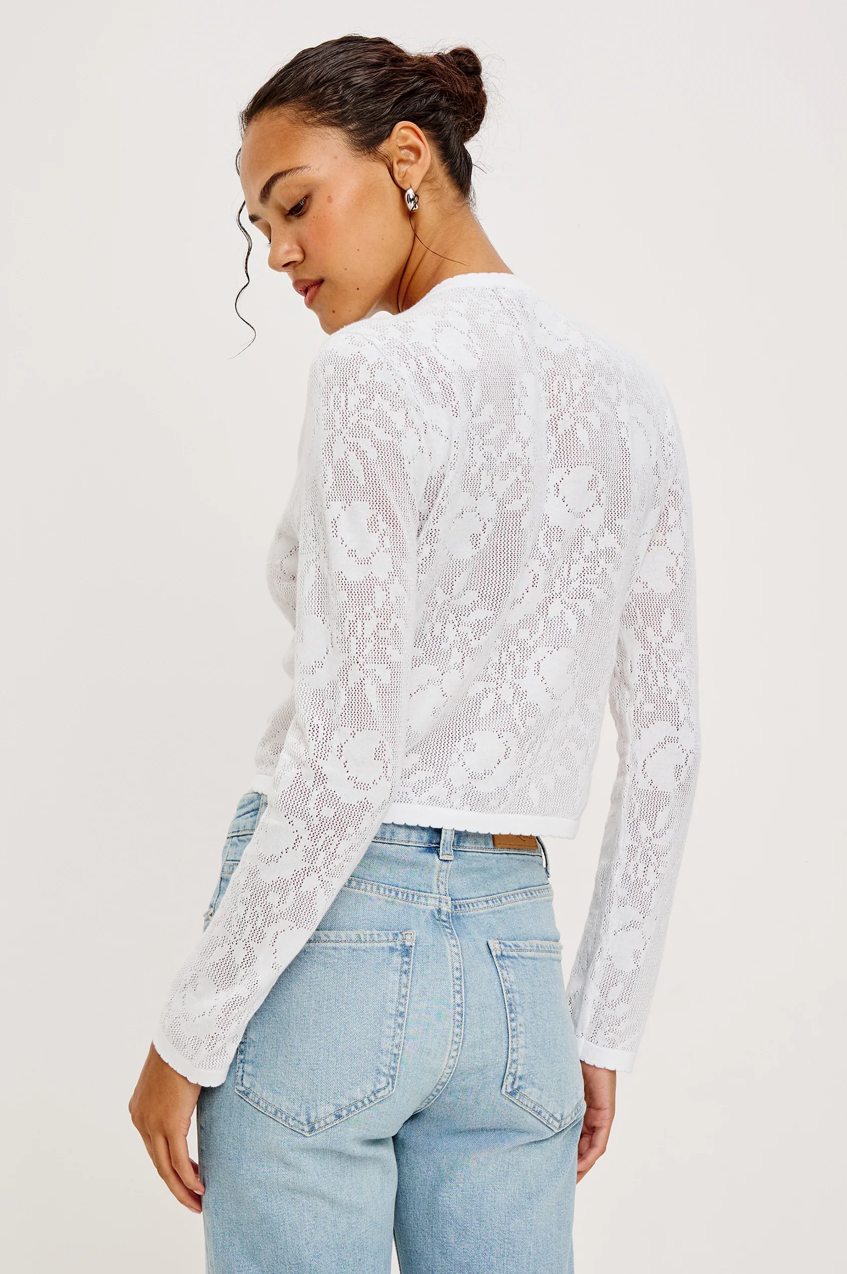 Rails July Cotton Cardigan in White