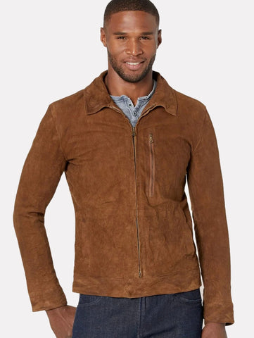 John Varvatos JAY Blouson Leather Jacket - Light Ghurka