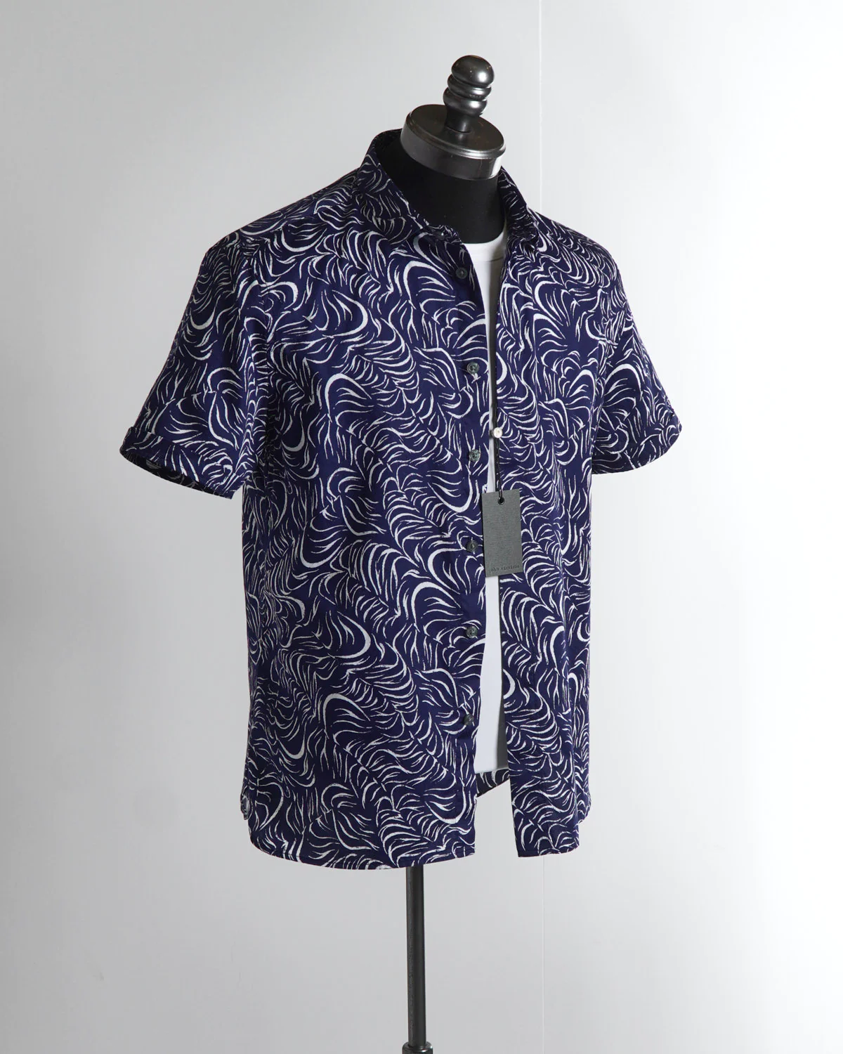 John Varvatos Loren SS Print Shirt - Blue