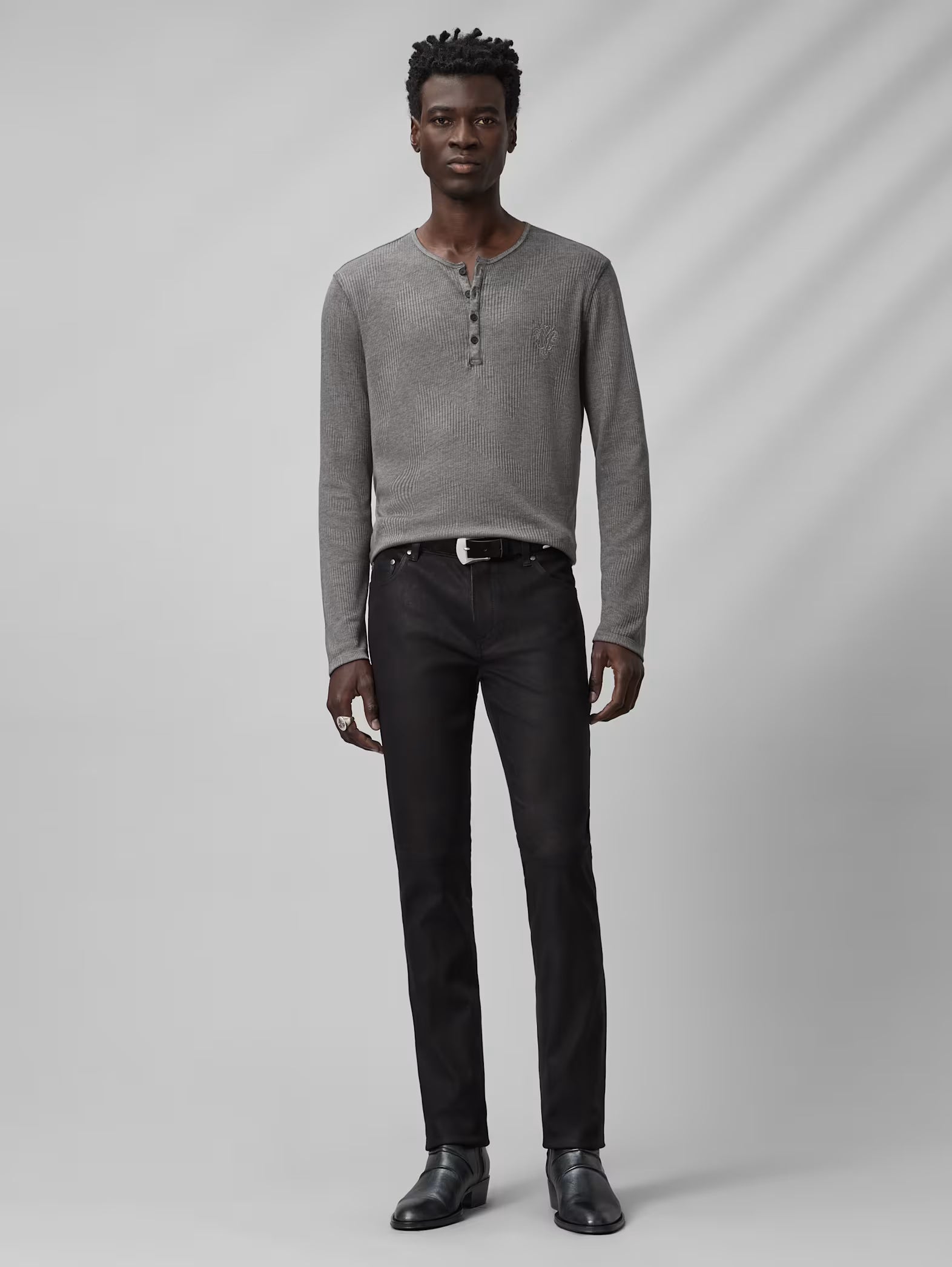 John Varvatos Klaus Henley - Flat Grey