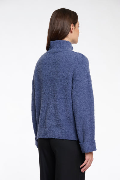 RINO & PELLE Karen Mock Neck Sweater in Blue Shadow