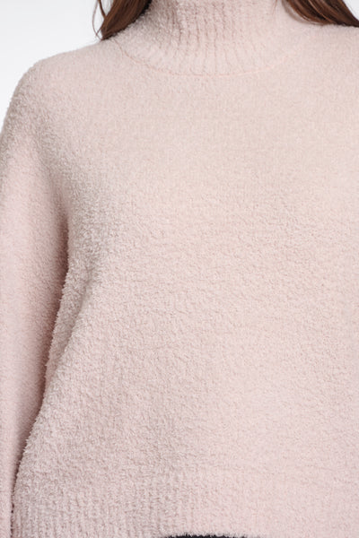 RINO & PELLE Karen Mock Neck Sweater in Pale
