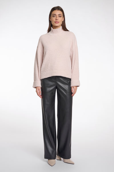 RINO & PELLE Karen Mock Neck Sweater in Pale
