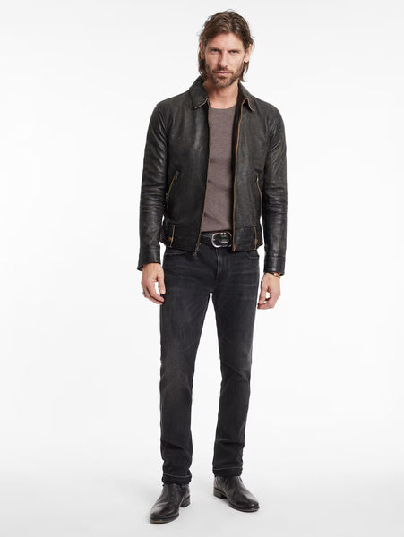 John Varvatos Sorcha Tarnished Heritage Leather Jacket - Brown Sugar