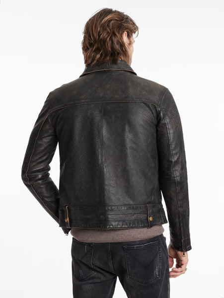 John Varvatos Sorcha Tarnished Heritage Leather Jacket - Brown Sugar
