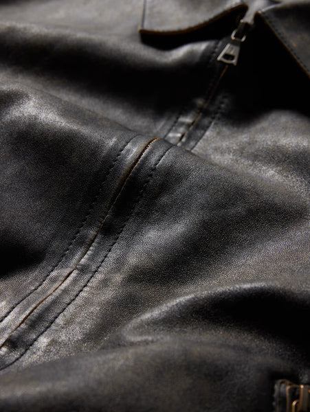 John Varvatos Sorcha Tarnished Heritage Leather Jacket - Brown Sugar