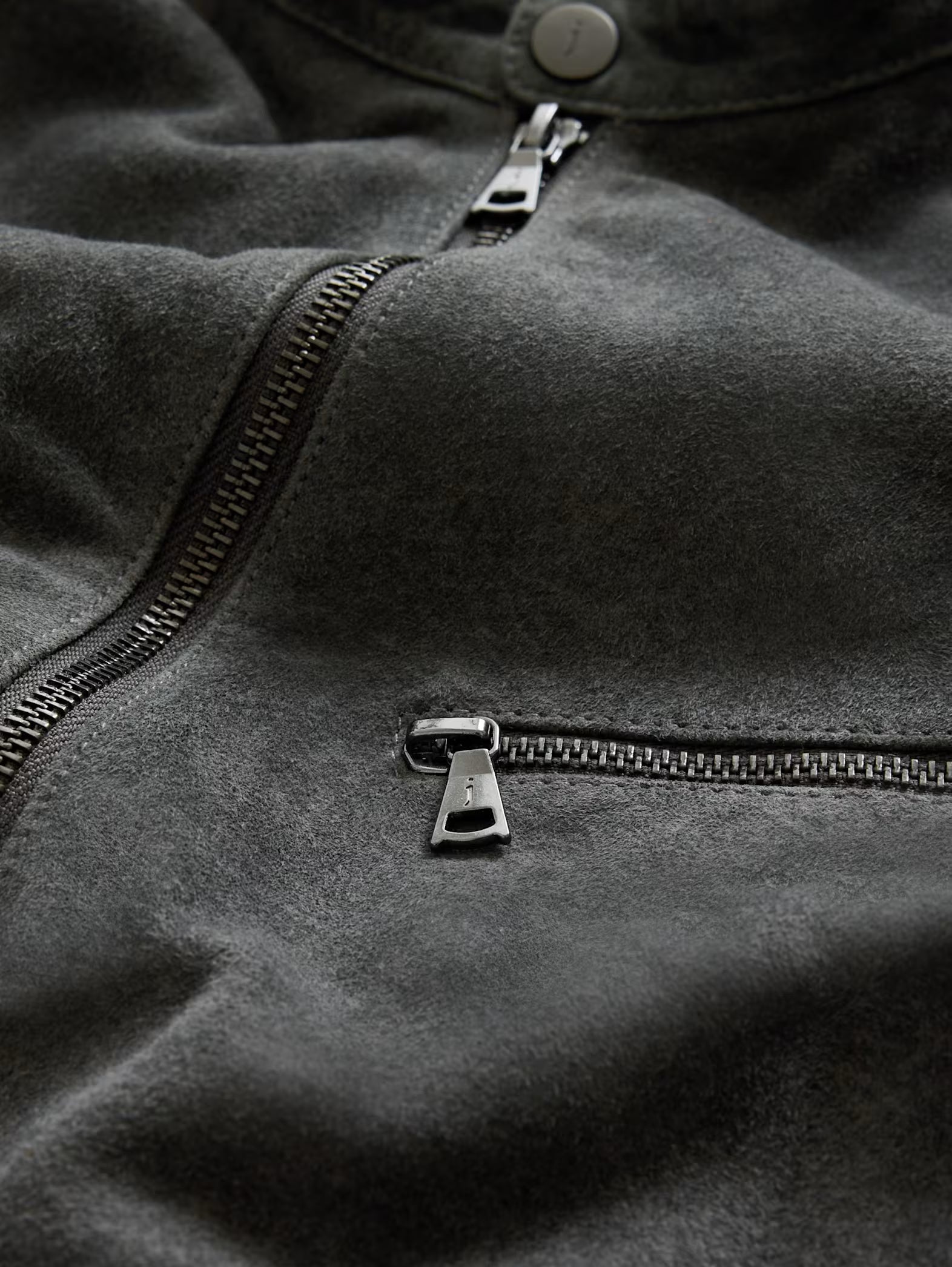 John Varvatos REEDE RACER Leather Jacket - Shadow Grey