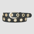 Brave Leah Nappa Studded Belt in Black with Polished Gold