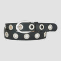 Brave Leah Nappa Studded Belt in Black with Polished Silver
