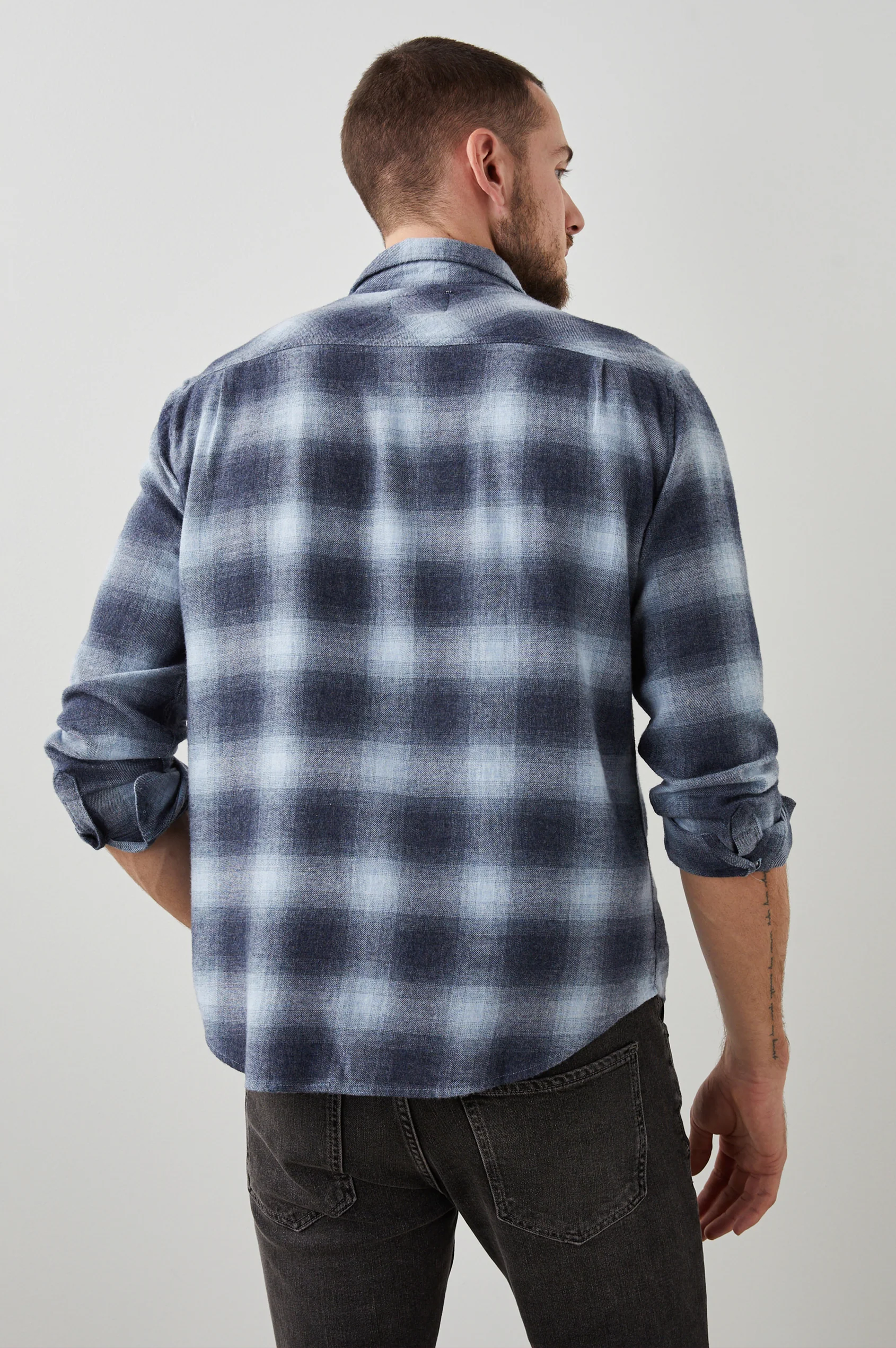 Rails Men's Brushed Lennox L/S - Denim Shadow