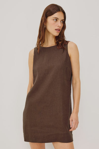 Rails Lindsey Linen Dress in Espresso