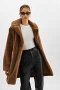 LAMARQUE Linnea Faux Fur Coat in Mink Brown