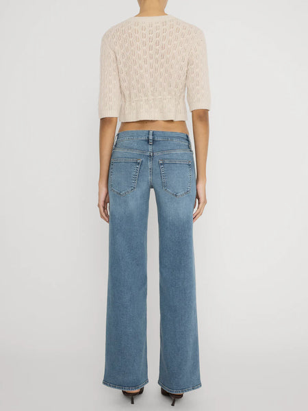 FRAME Le Slim Hi Rise Palazzo Long Jean in Gossamer