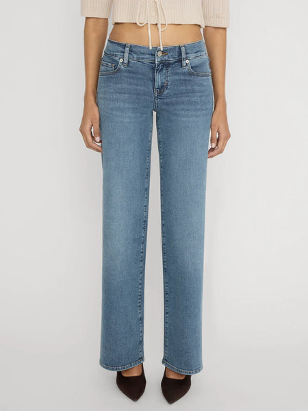 FRAME Le Slim Hi Rise Palazzo Long Jean in Gossamer