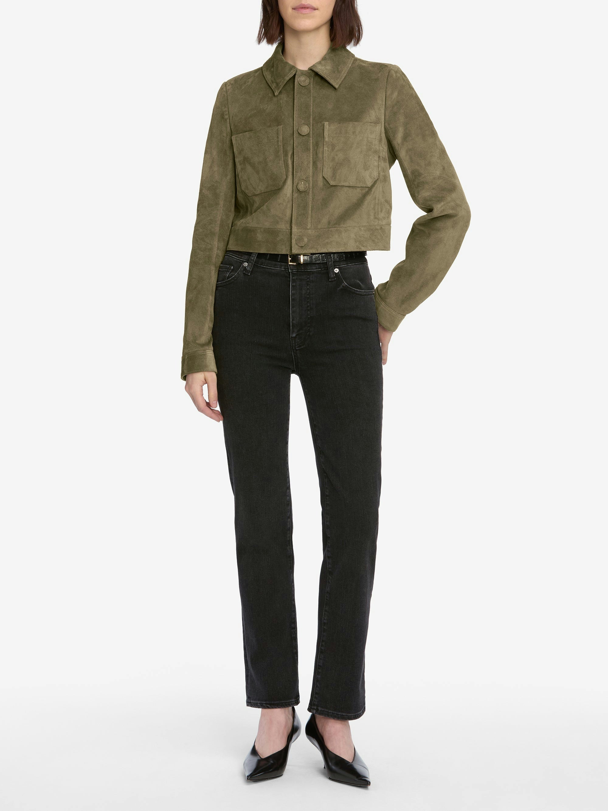 FRAME Le Sleek Straight jean in Meteor
