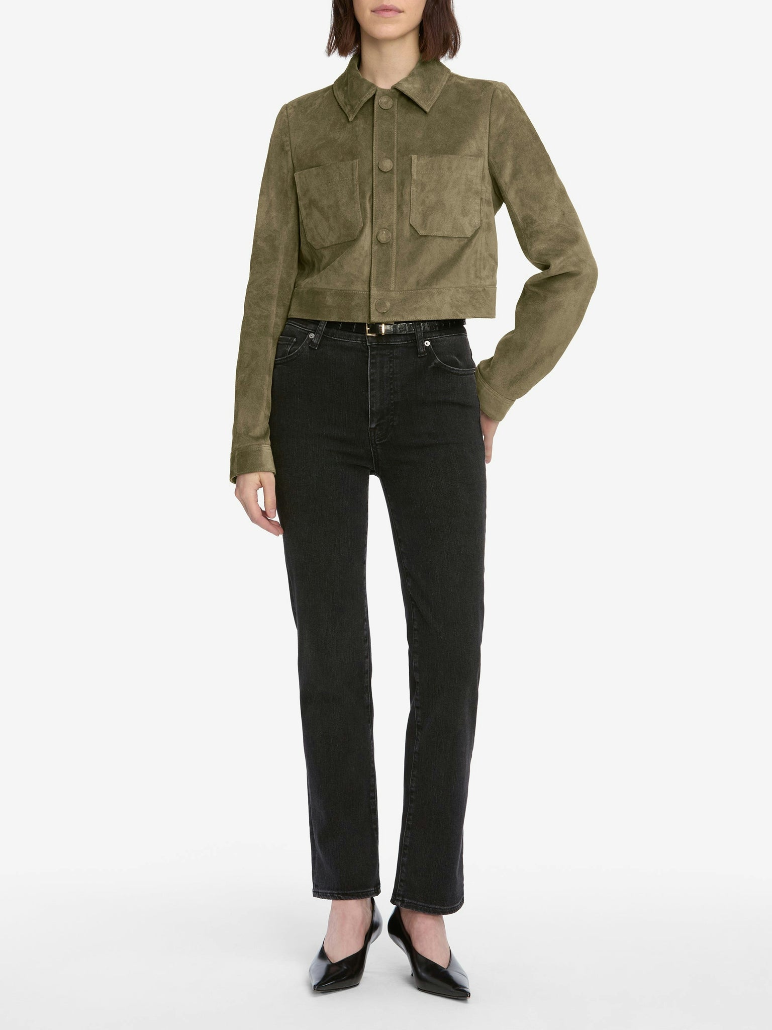 FRAME Le Sleek Straight jean in Meteor
