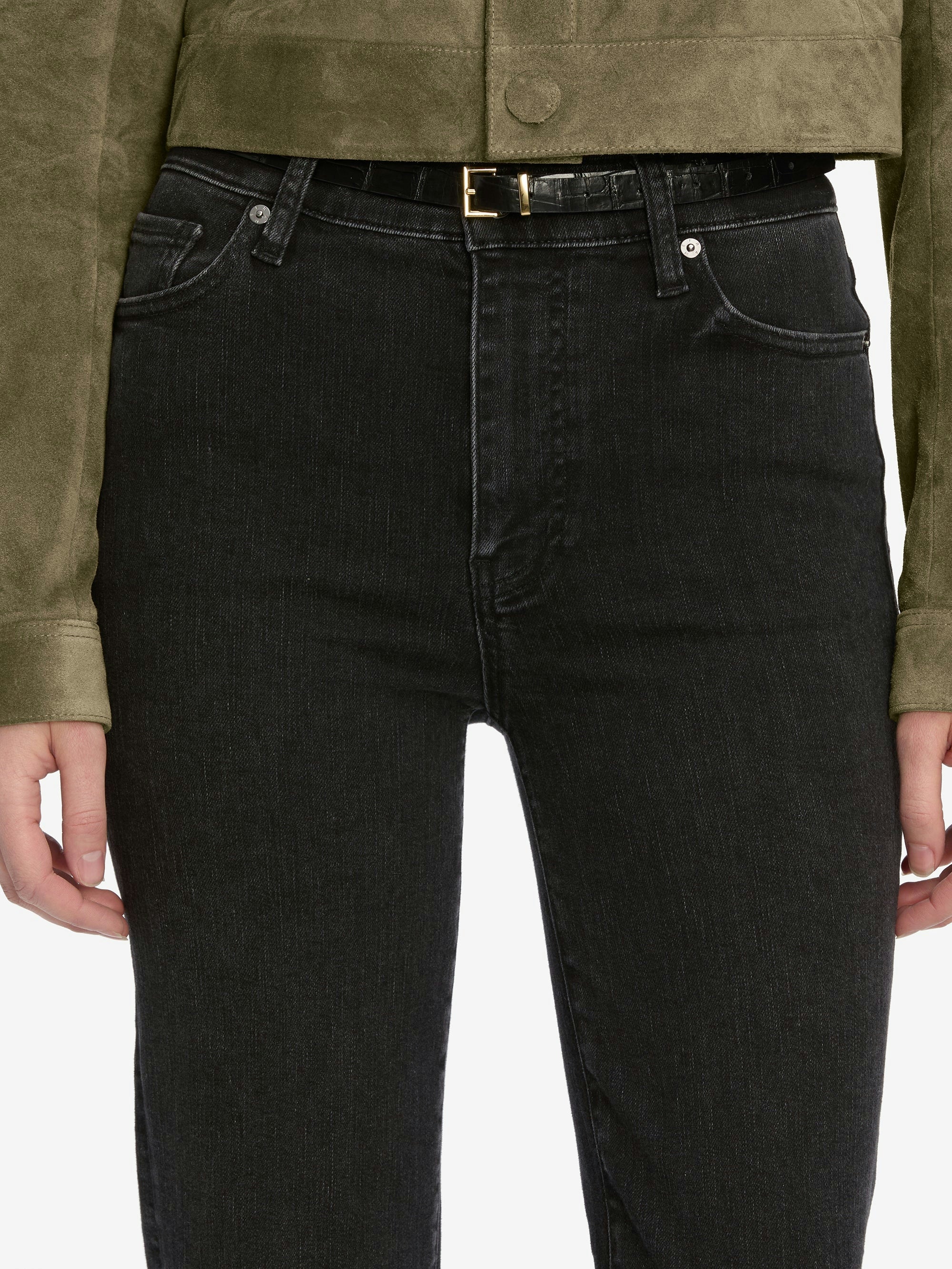 FRAME Le Sleek Straight jean in Meteor
